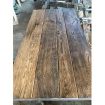 Altholz-Stil Tischplatte, Eiche, Antik, rustikal, verleimt, V-Fugen, Antik geölt, strukturiert, 160x80x5cm